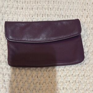 Chic Purple Leather Wristlet